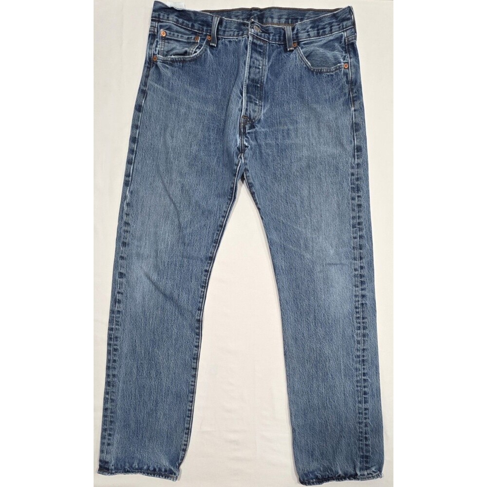 Levi's 501 Men's Jeans 36x34 Medium Wash Vintage Button Fly Straight Leg